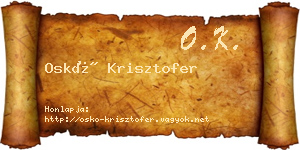 Oskó Krisztofer névjegykártya