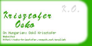krisztofer osko business card