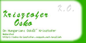 krisztofer osko business card